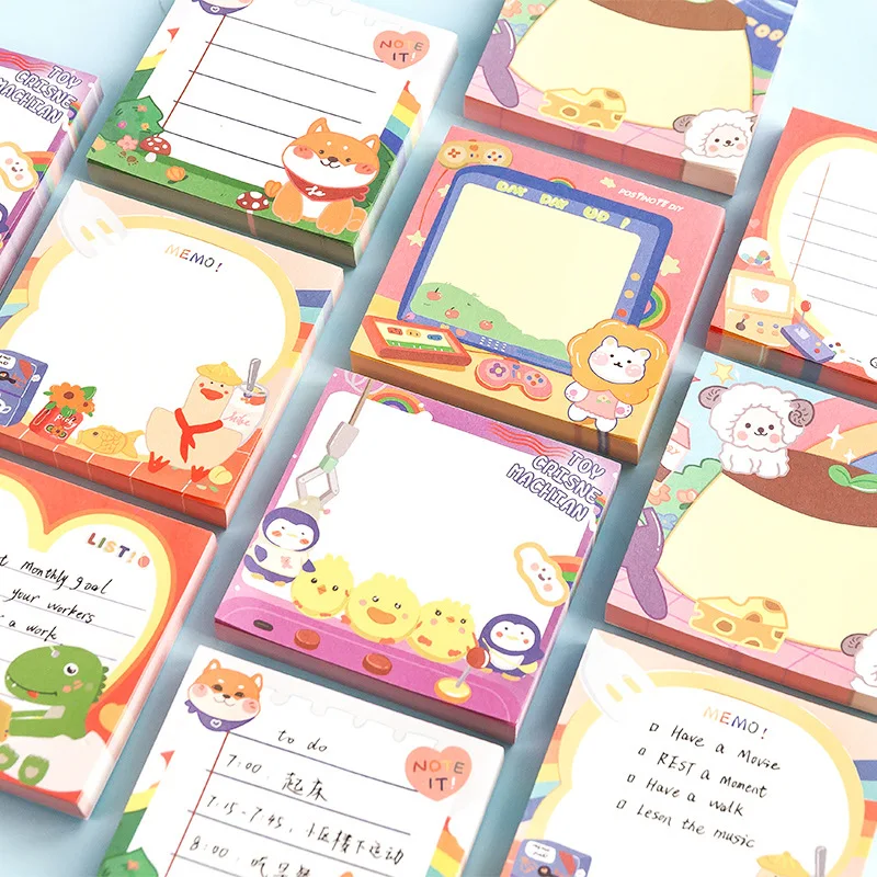

100 Sheets Cute Animal Memo Pad Message Notes Paper DIY Scrapbook Diary Decoration Material Paper Notepad School Stationery