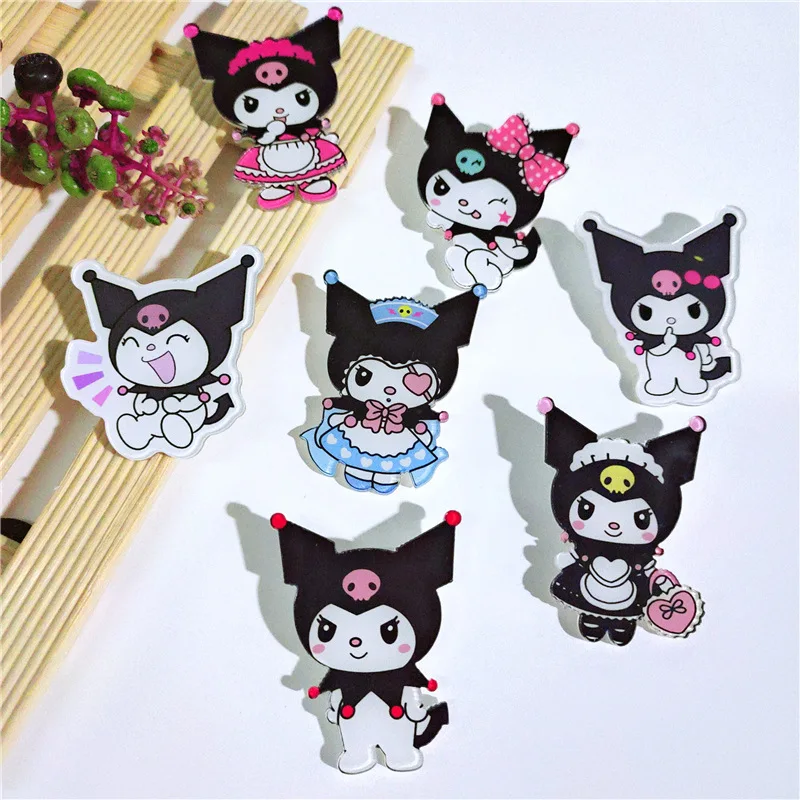 

Sanrios Anime Kuromi Fashion Brooch Cartoon Badges Clothing T-Shirt Clothing Accessories Kawaii Unisex Jewelry Gift Toys Gifts