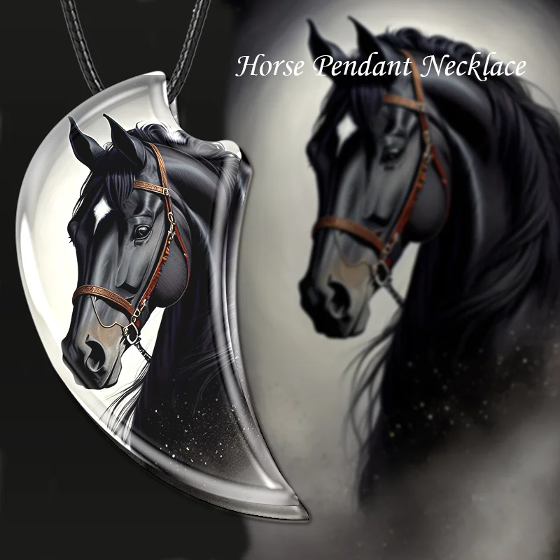 

Fashion Street Geometric Resin Pendant Necklace Animal Horse Necklace Party Gift