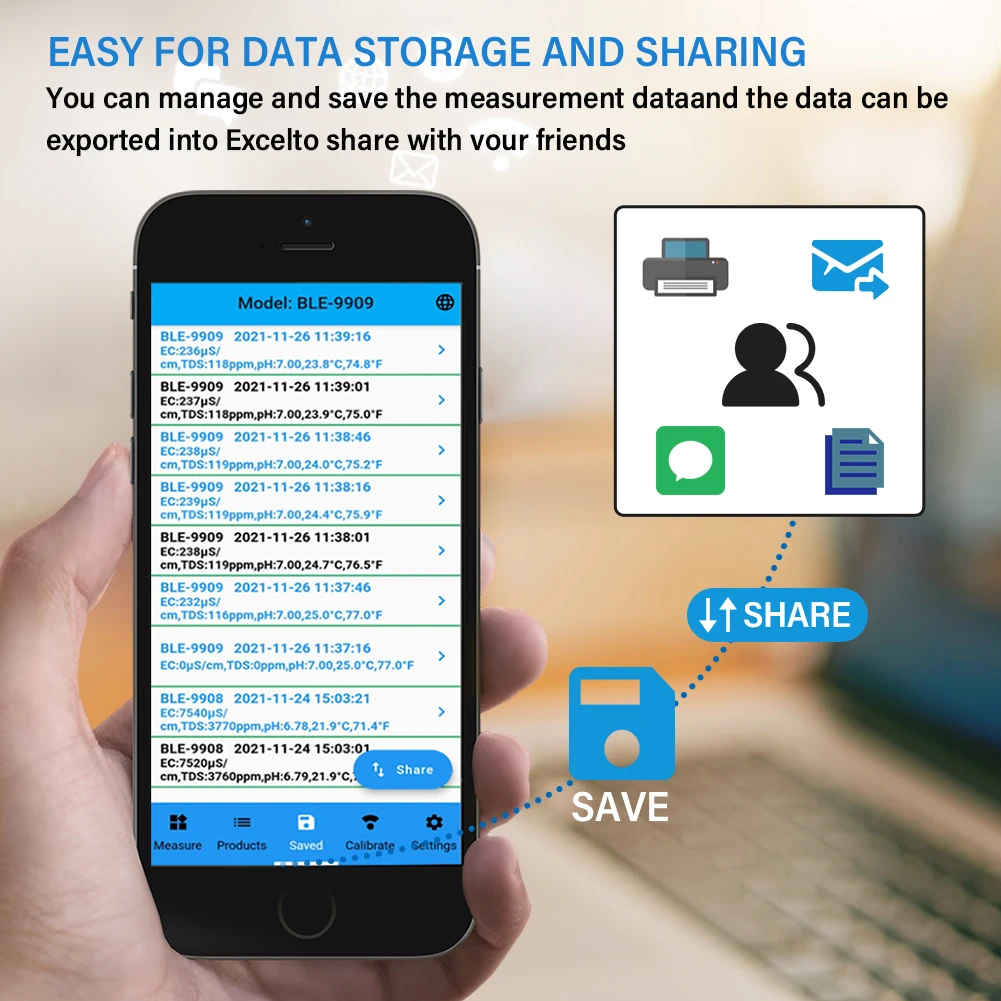 Цифровой умный измеритель солевой минерализации морской воды с Bluetooth тестер для