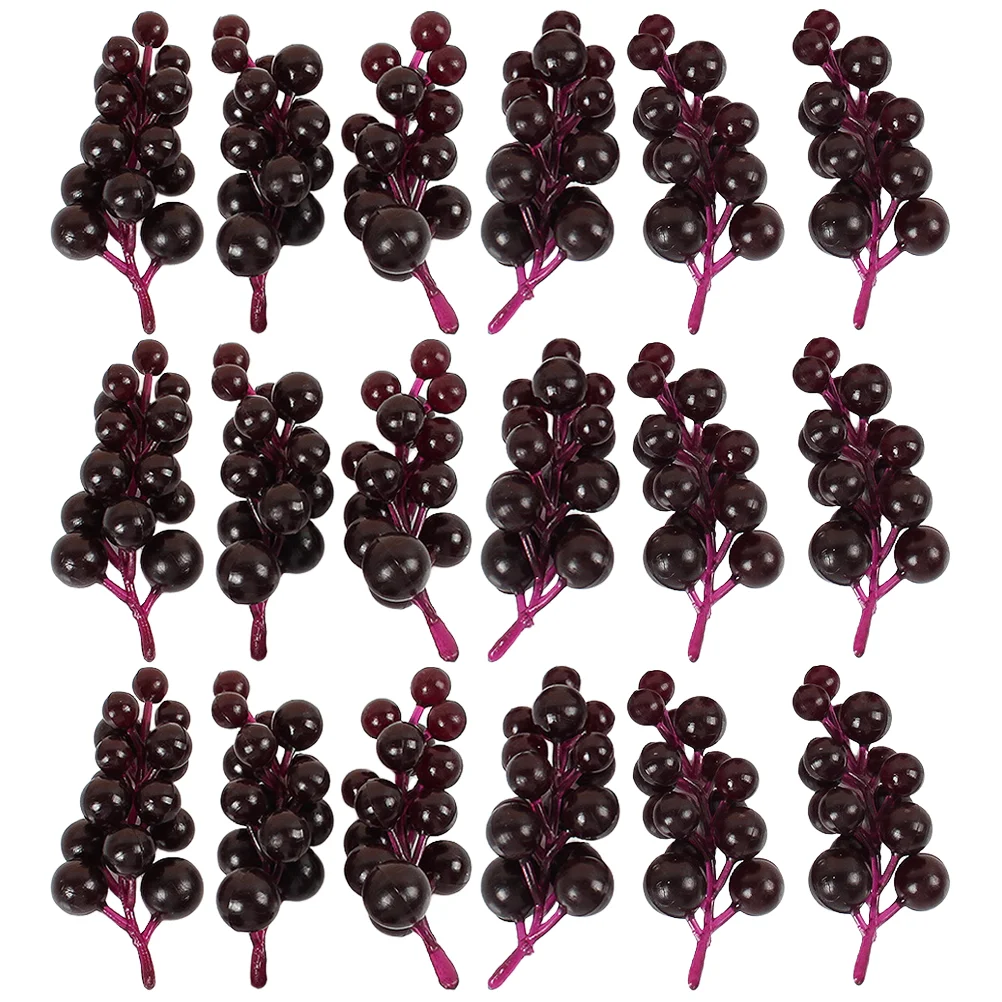 

20 Bunches PVC Grape Figurine Kitchen Prop Home Decor House Accessories Fruit Fake Cluster Grapes