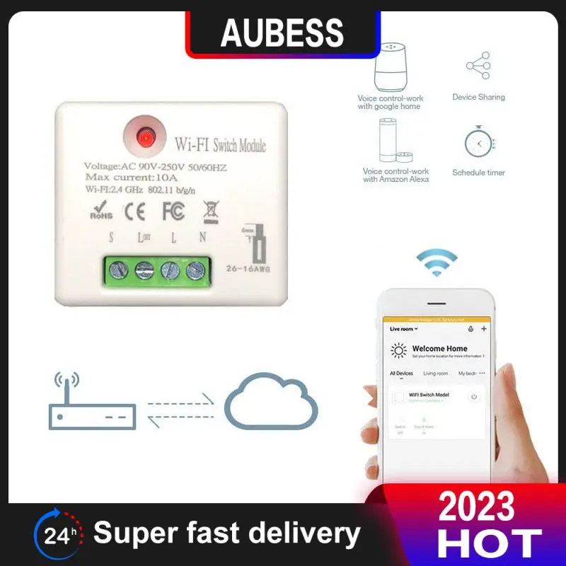 

Умный выключатель с ДУ Tuya, Универсальный Беспроводной Выключатель с поддержкой Wi-Fi, для творчества