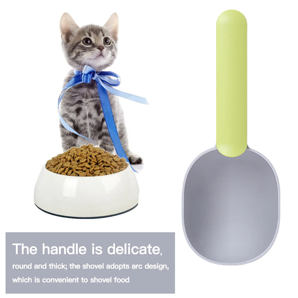 

Pet Food Spatula Feeding Scoop Dog Food Spoon ABS Small Animal Feeder With Sealing Bag Clip Pet Cat And Dog Feeding Tool