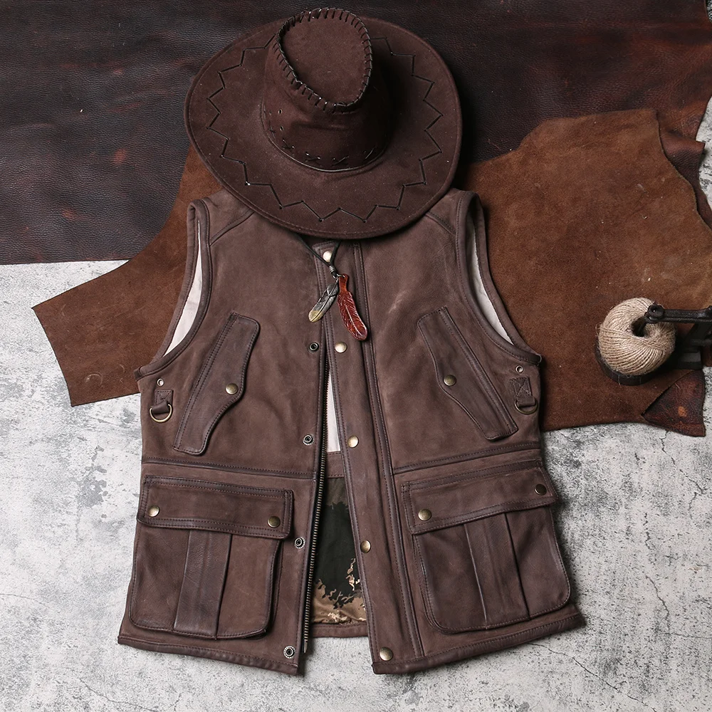 

DAV580 Rock может поворачиваться, прочитать описание! Мужской Стильный жилет из коровьей кожи азиатского размера