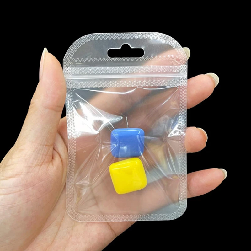 50pcs/lot Transparent Self Sealing OPP Bags Thicken Plastic Storage Pouchs for Jewelry Retail Display Packaging Hang Hole |