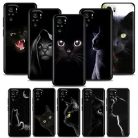 phone case for redmi 6 6a 7 7a 8 8a 9 9a 9c 9t 10 10c k40 k40s k50 pro plus gaming tpu case cover anime black cat stares