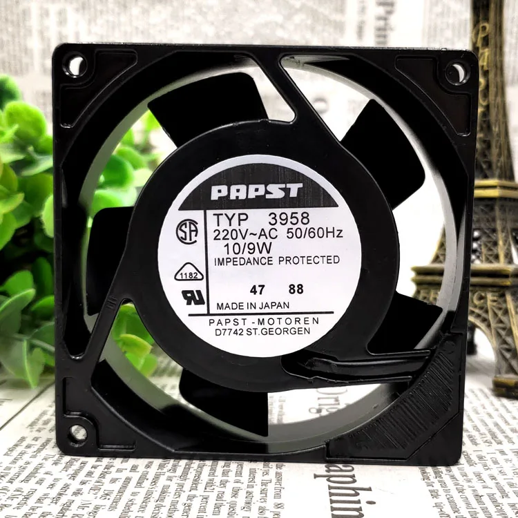 TYP 3958 ORIGINAL GERMANY 230V 10 9W 909025MM ALUMINIUM FRAME FAN