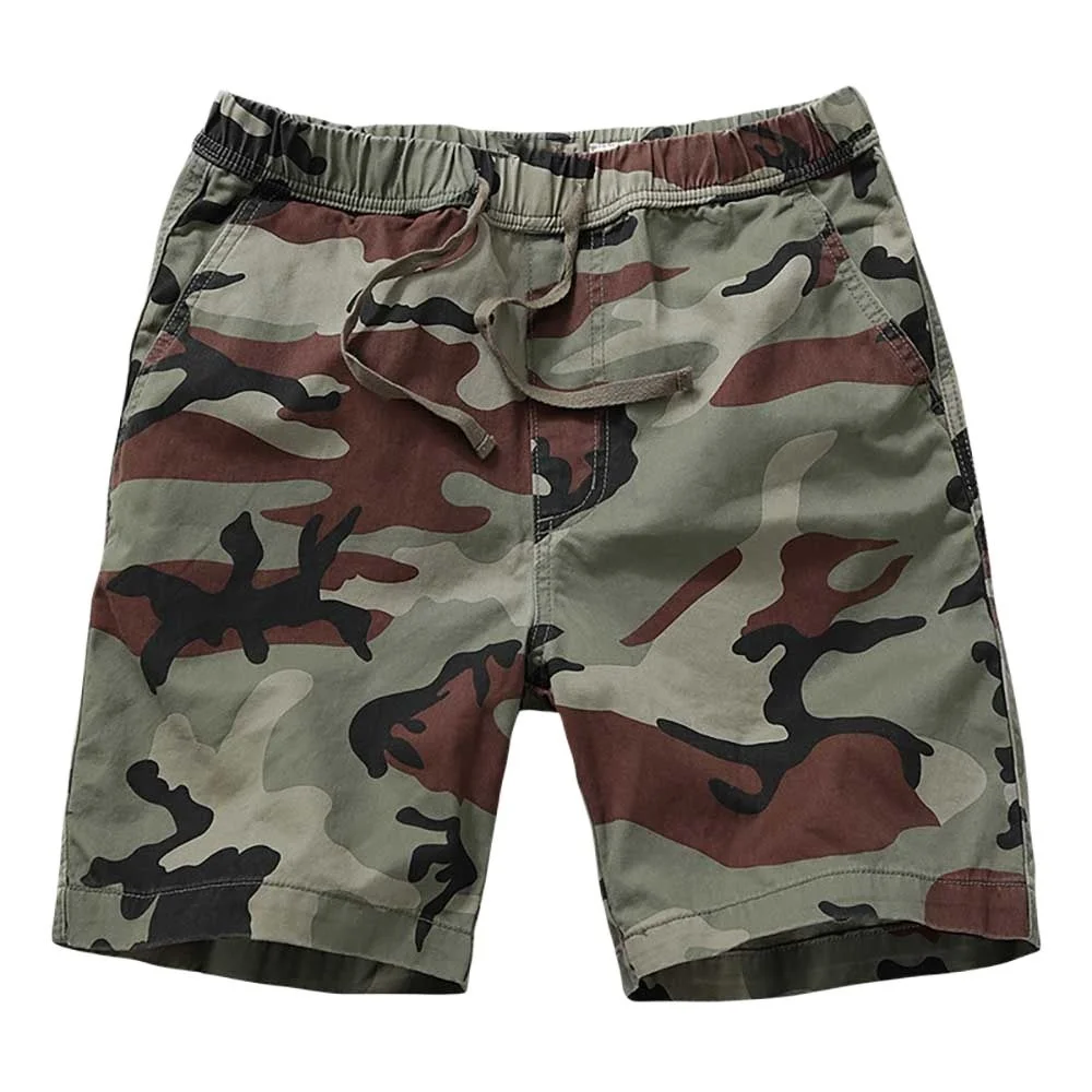 

New Fashion Camouflage Cargo Shorts Men Casual Military Army Style Beachshort Elastic Waist Loose Baggy Streetwear Cotton