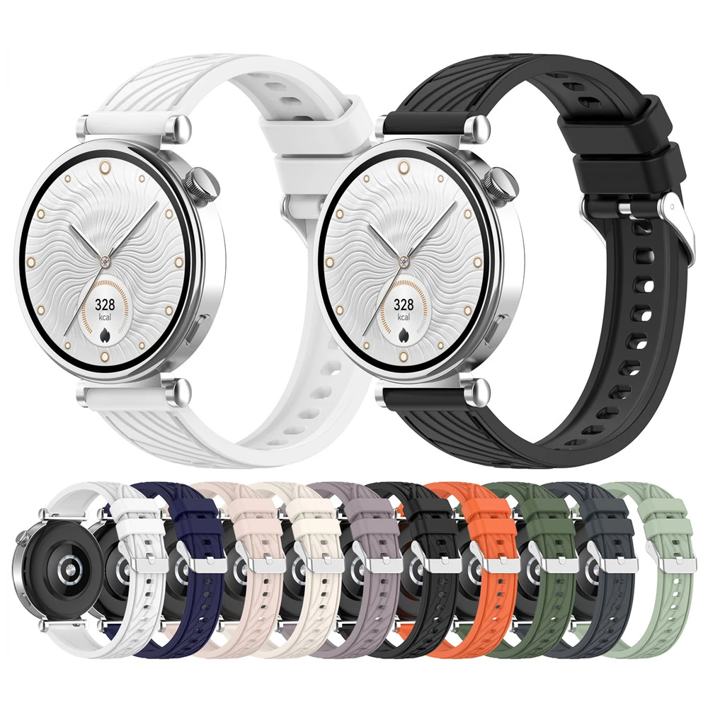 Фото Универсальный силиконовый ремешок 18 мм, 20 мм, 22 мм для Honor Watch SE GS3 GS4 4Pro, текстурный ремешок для ticwatch 2 E E2 E3 pro pro3 proX GTH GT №2