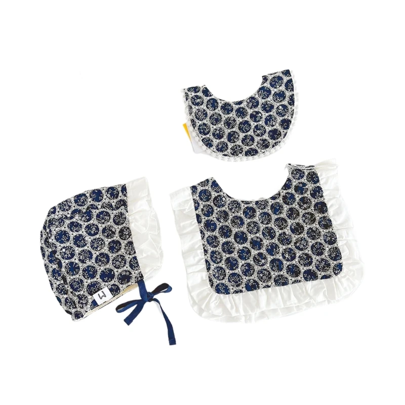 

Lovely Baby Bandana Bibs with Hat Stylish & Functional Newborn Bibs with Cap Waterproof Baby Bibs with Hat Set for Baby