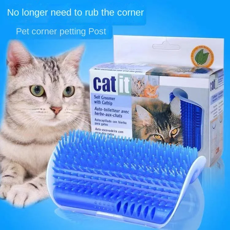 

Softer Cat Self Groomer with Catnip,Cat Corner Groomer,Wall Corner Scratcher Comb,Grooming Massage Brush,Scratch Massager Tool