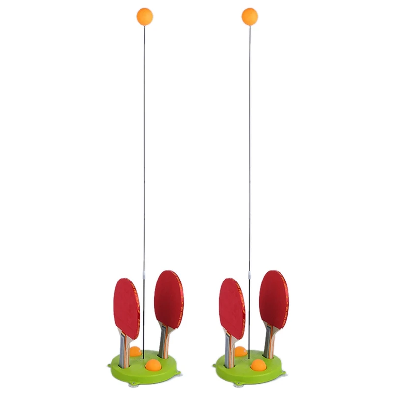 

2X Портативный тренажер для настольного тенниса, тренажер для настольного тенниса с мягким стержнем, для детей и взрослых, тренировочный тренажер для пинг-понга