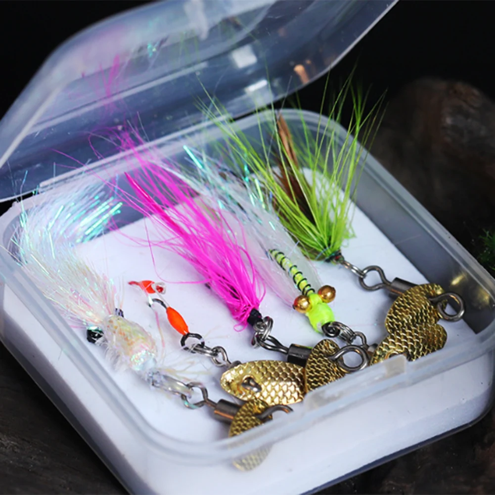 

5pcs Fly Hooks Flies Insect Lures Bait Fly Fishing Decoy Baits Sequins Fishhook Sea Fishing Carp Lures Outdoor Fish Accessories