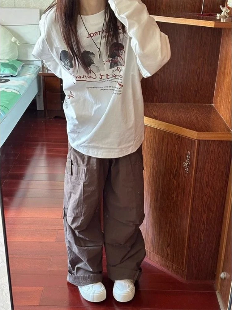 HOUZHOU винтажные графические женские белые футболки повседневные большие Топы с