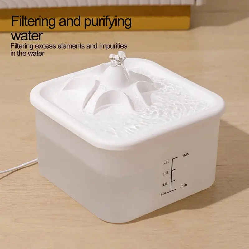 w zwierząt domowych cichy podajnik wody filtr cyrkulacyjny fontanna elektryczna 2l koty automatyczny dozownik stylu wulkanicznym dla