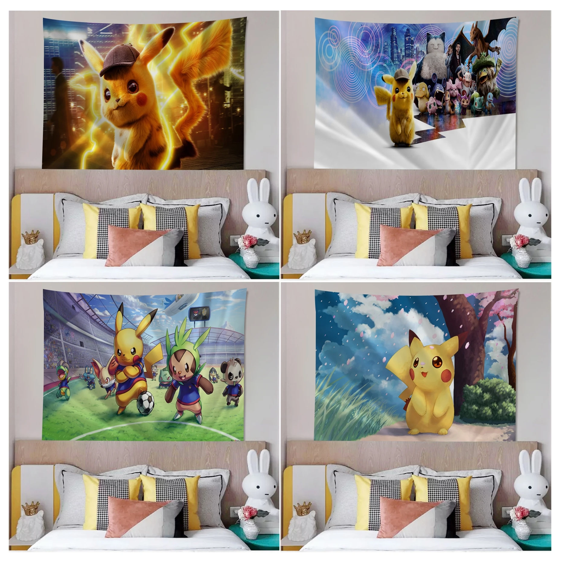

Cute-Pokemones Anime Tapestry Cartoon Tapestry Art Science Fiction Room Home Decor Wall Hanging Sheets