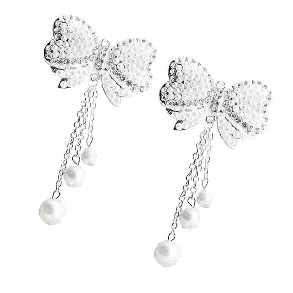 

2pcs Case Ornaments Rhinestone Decals DIY Supplies Cover Bowknot for