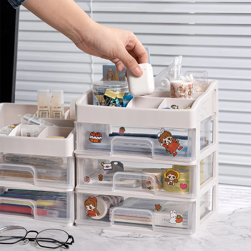 Cosmetic Storage Box Jewelry Container Make Up Makeup Brush Holder Transparent Table Drawer Dresser Cosmetic Box