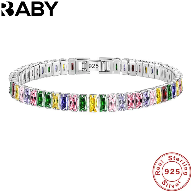 

Женский браслет из серебра 925 пробы с цветным цирконием