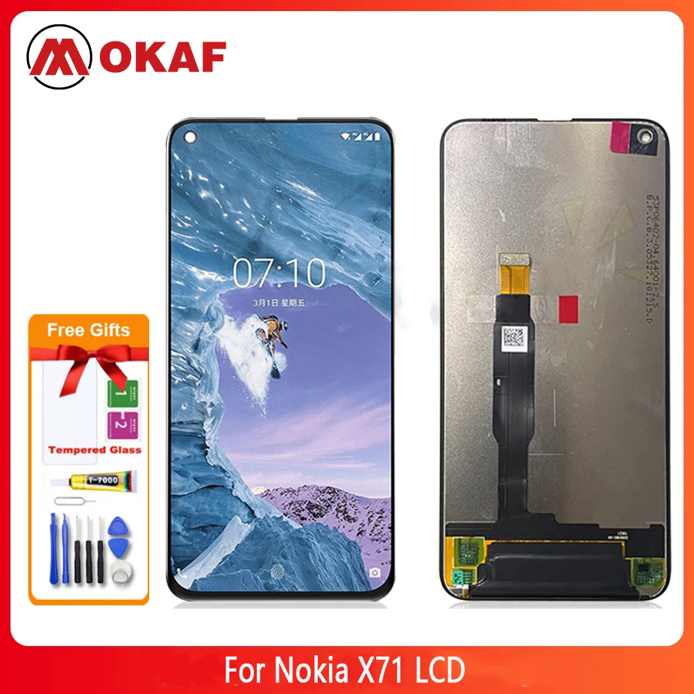 

OKANFU New Original For Nokia X71 LCD Display Touch Screen Digitizer Assembly TA-1167, TA-1172 Screen Replacement Repair parts