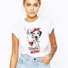 Футболка новая далматинская с принтом собаки и мамы, летняя хипстерская женская футболка, милые дизайнерские милые топы с забавными собаками, повседневная женская футболка