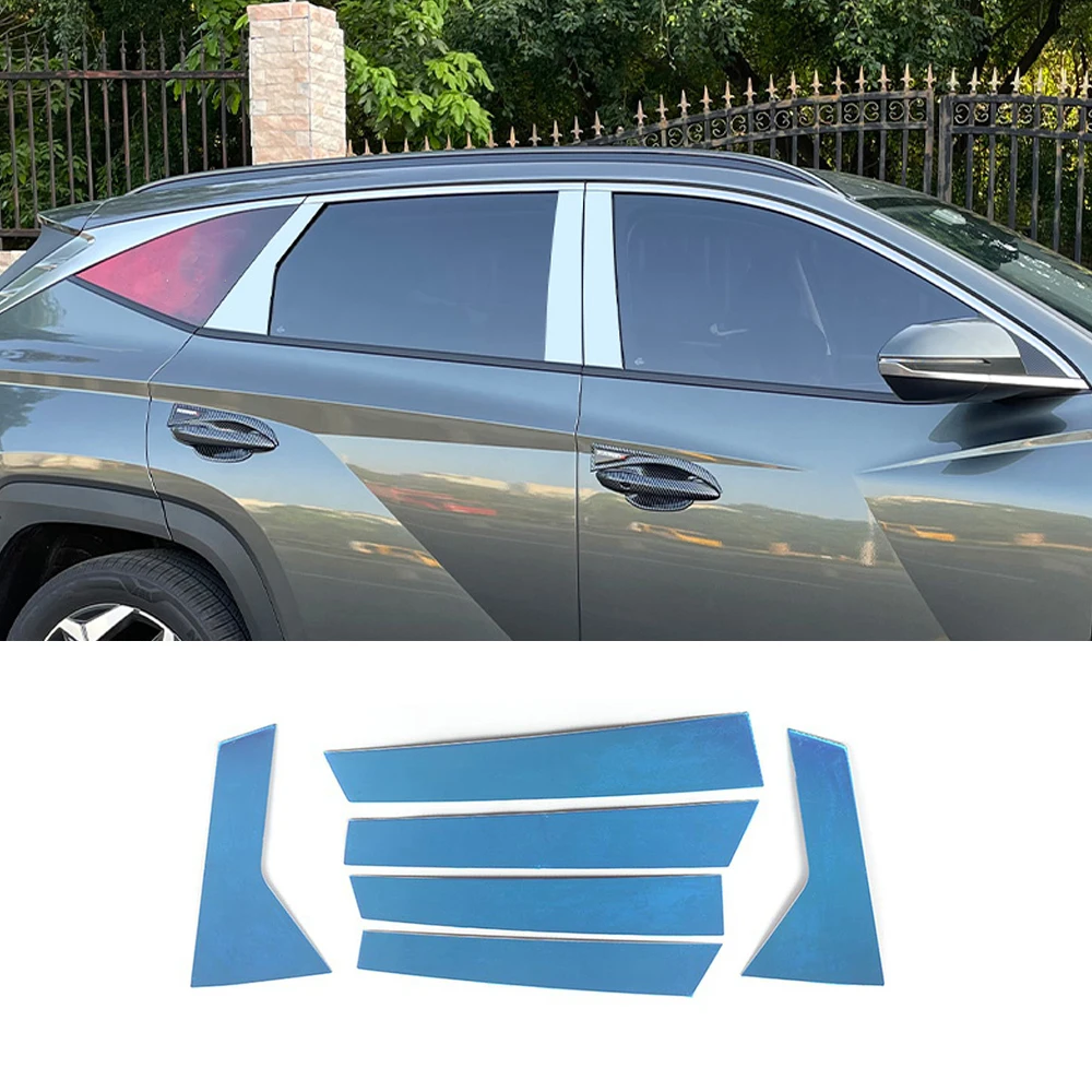 

Stainless steel Door Window Chrome Pillar Posts Decorate Cover Sticker Trim For Hyundai Tucson NX4 2021 2022 Accessories