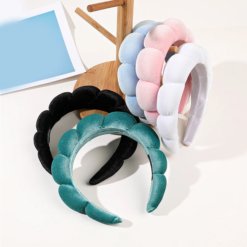 

Korean Padded Headbands for Women Wide Bezel Hairbands Thick Velvet Hair Hoop Girls Hair Accessories Sponge Non-slip Hairband