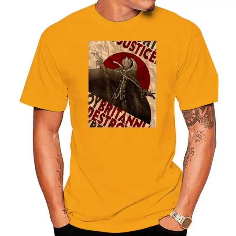 

Men Short sleeve tshirt Code Geass Lelouch Zero propaganda Justice will prevail Unisex T Shirt Women t-shirt
