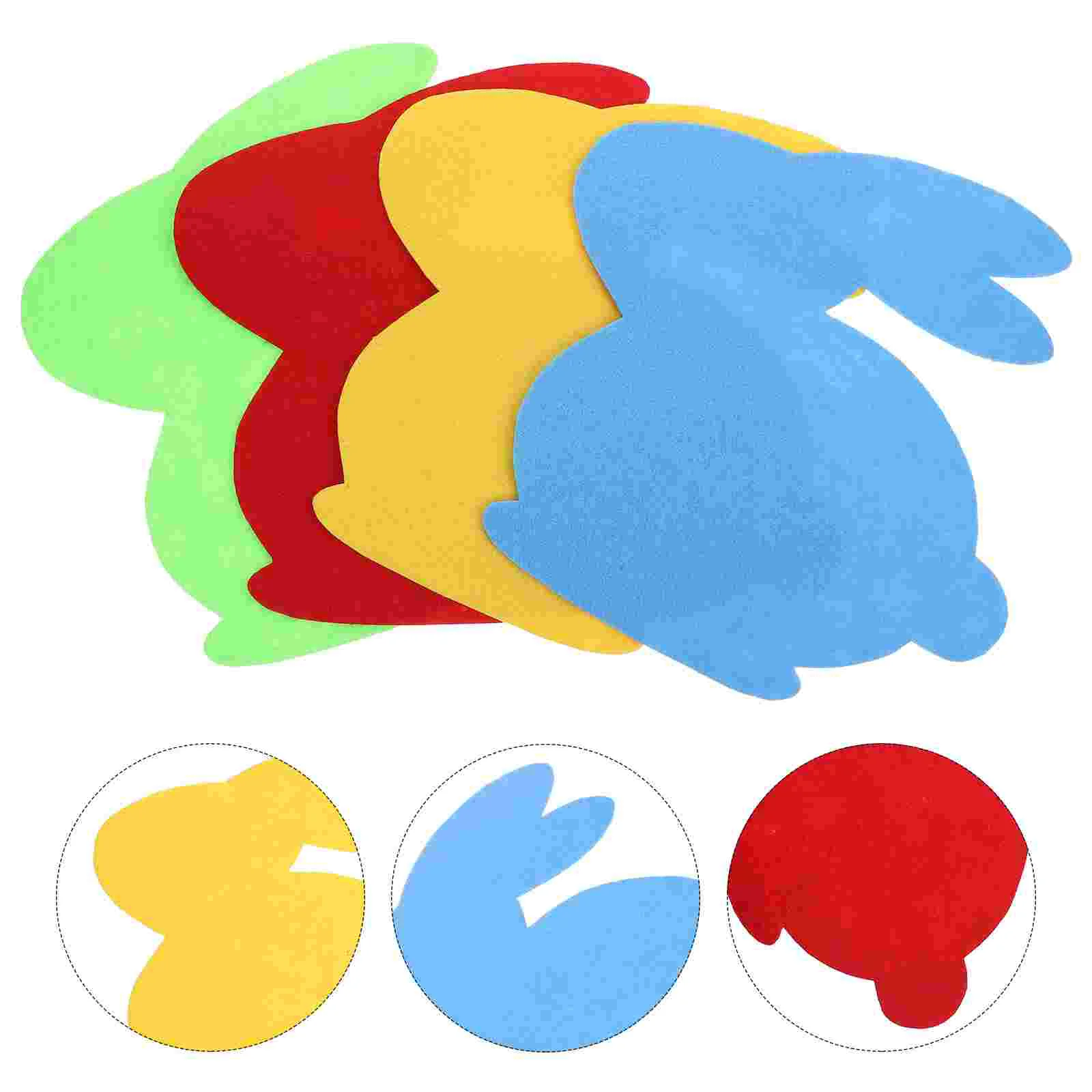 

4pcs Dinner Tableware Mats Creative Well-made Bunny Shape Table Mats Anti-scalding Placemats for Decor