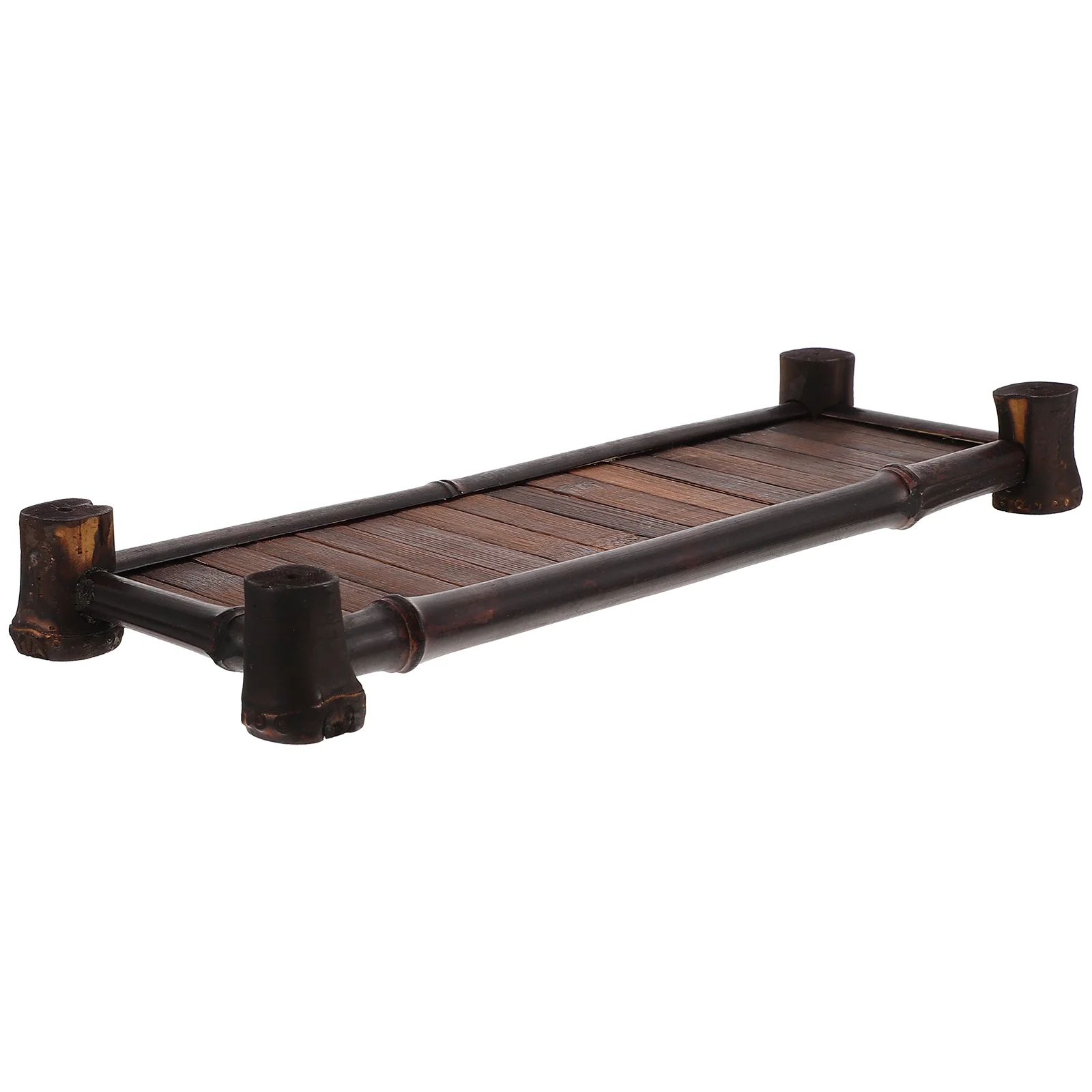 

Tea Display Stand Cup Holding Tray Teaware Plate Holder Table Bamboo Service Organizer Wood Serving Platters
