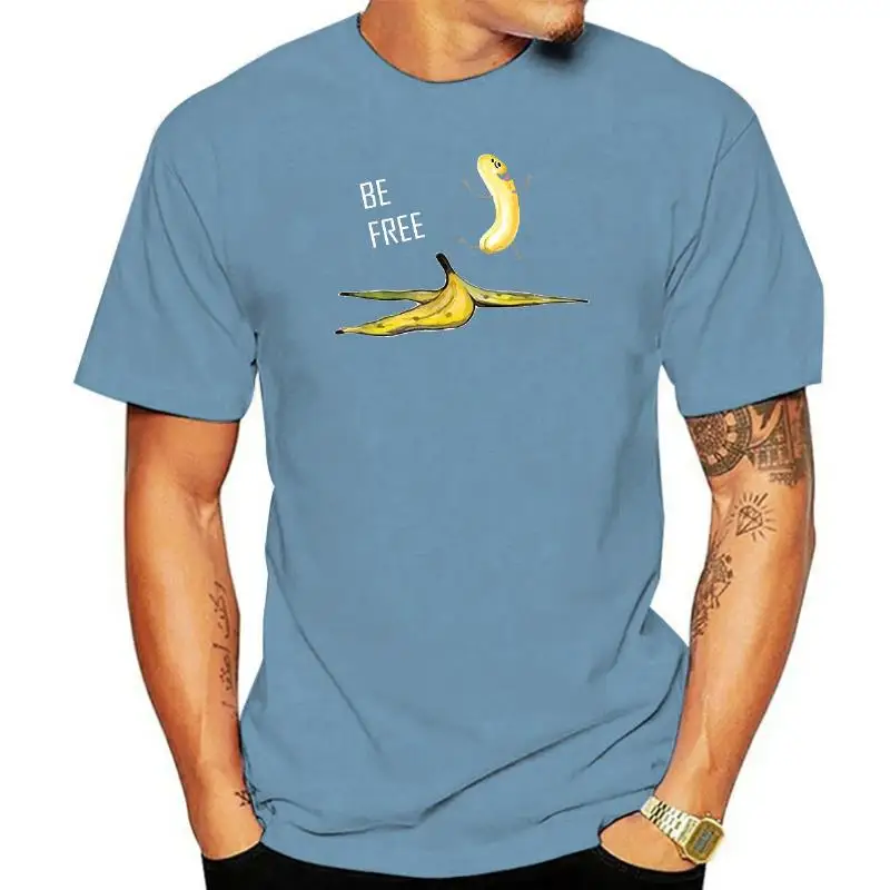 

100% Cotton Be Free Banana Costume Naked Banana Funny Banana Unisex Oversized Men Novelty T-Shirt Women Soft Casual Tee EU Size