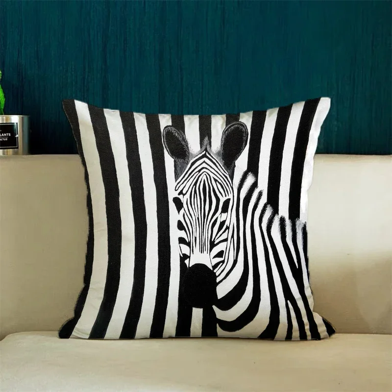 Christmas Supplies Zebra Black White Pillow Covers Decorative Luxury Cushion Cover for Pillowcase 40x40 Bed Pillowcases