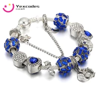 yexcodes mesh braided bracelet with blue starry glamour bracelet for women fine brand jewellery gifts dropshipping