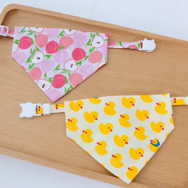 

Cartoon Pet Dog Bandanas Summer Fruit Print Cat Saliva Towel Small Cat Triangle Adjustable Scarf Dogs Bibs Towel Pet Accessories
