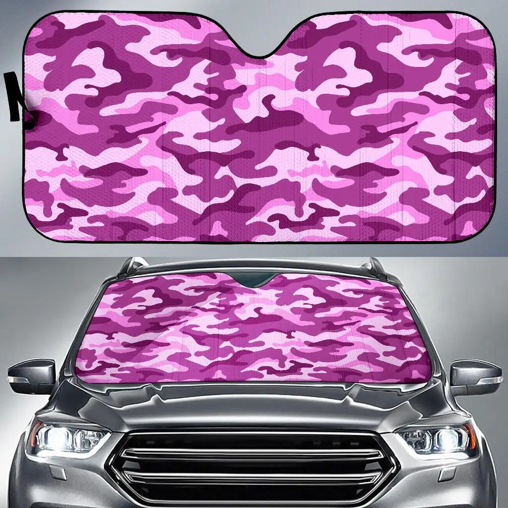 

Pink Camouflage Print Car Sun Shade