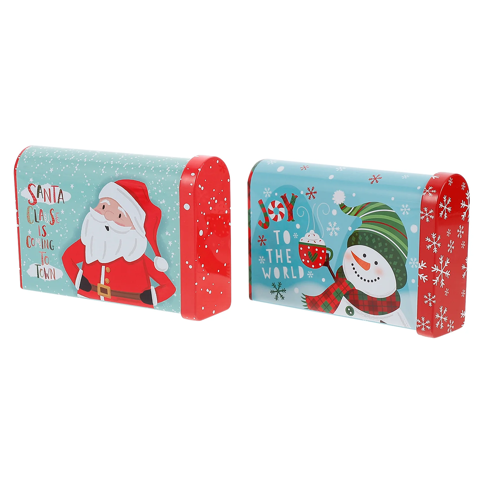 

Box Candy Gift Tinchristmas Case Holiday Metal Packing Tins Iron Cookie Snowman Storage Can Treats Container Round Biscuit Boxes