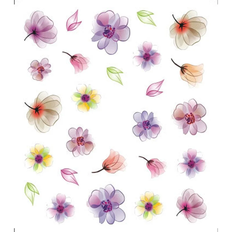 

Autumn Simple Leaf Flower Pattern Water Nail Decal Sticker DIY Slider For Nail Decal Sticker Ink Flower Nail Art