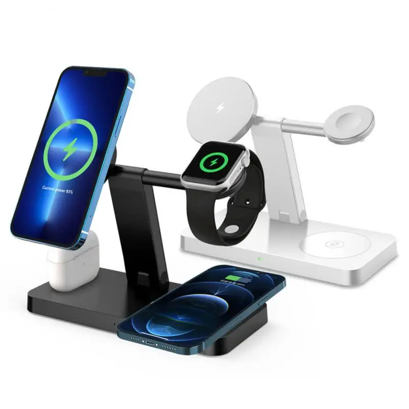 

High-quality 4 In 1 Horizontal Wireless Charging Position Safe White Qi Quick Charging Dock Station For Apple Airpods 2 Powerful