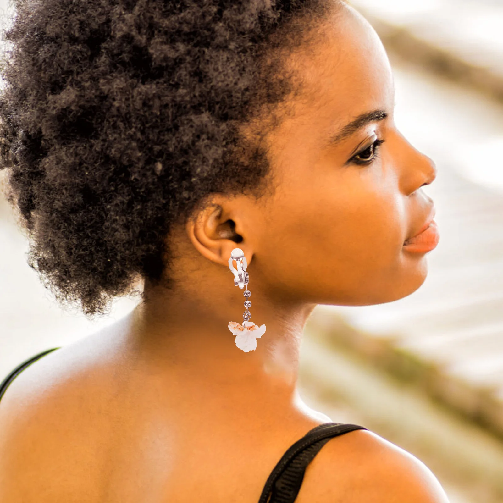 50 Pcs Pierced Earrings Accessories Simple Women Clip-on Base DIY Flat 2.5X1.5X0.3CM Metal Decorative Clips Parts