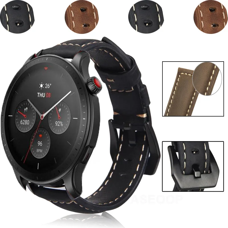 

Ремешок кожаный для Huami Amazfit GTS GTR 2/3/4/2E/3 Pro/42 мм 47 мм