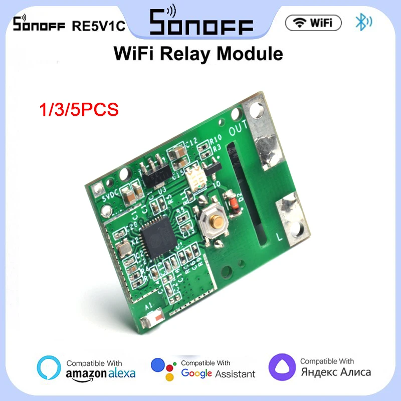 

Беспроводной переключатель SONOFF 5 в постоянного тока, релейный модуль RE5V1C, переключатель Wi-Fi, умный переключатель, режимы работы от приложения/голосового управления/LAN