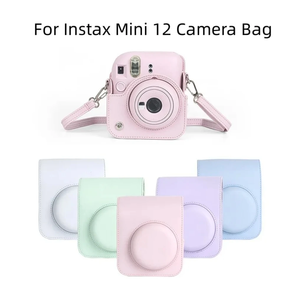 Мягкий защитный чехол из искусственной кожи для сумки камеры Instax Mini 12 с плечевым
