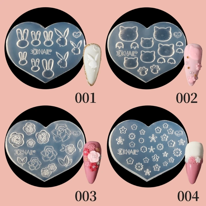 Silicone Nail Art Handicrafts Moulds DIY Nail Tool Accessories Nail Carving Mold images - 6