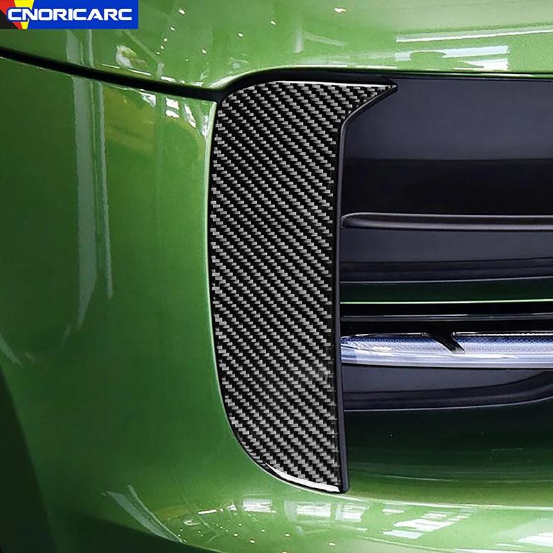 

Car Accessories Daytime Running Lights Lamp Cover Trim Decal For Porsche Macan 2018-2021 Carbon Fiber Stickers