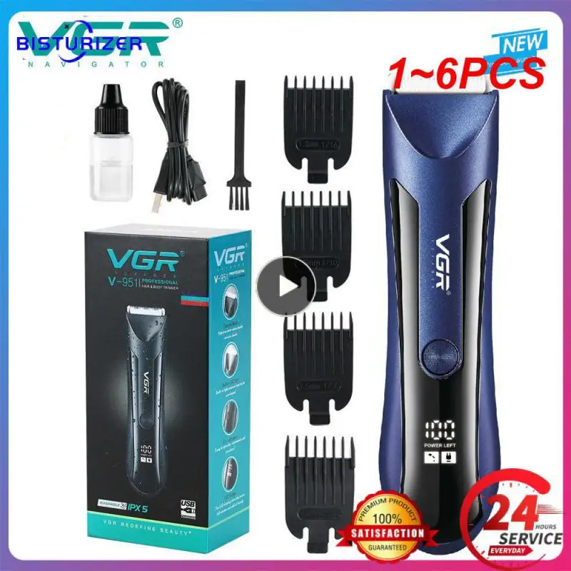 

1~6PCS Waterproof Groin Body Pubic Beard Hair Trimmer for Men&Women Electric Ball Shaver & Body Groomer Rechargeable Ceramic