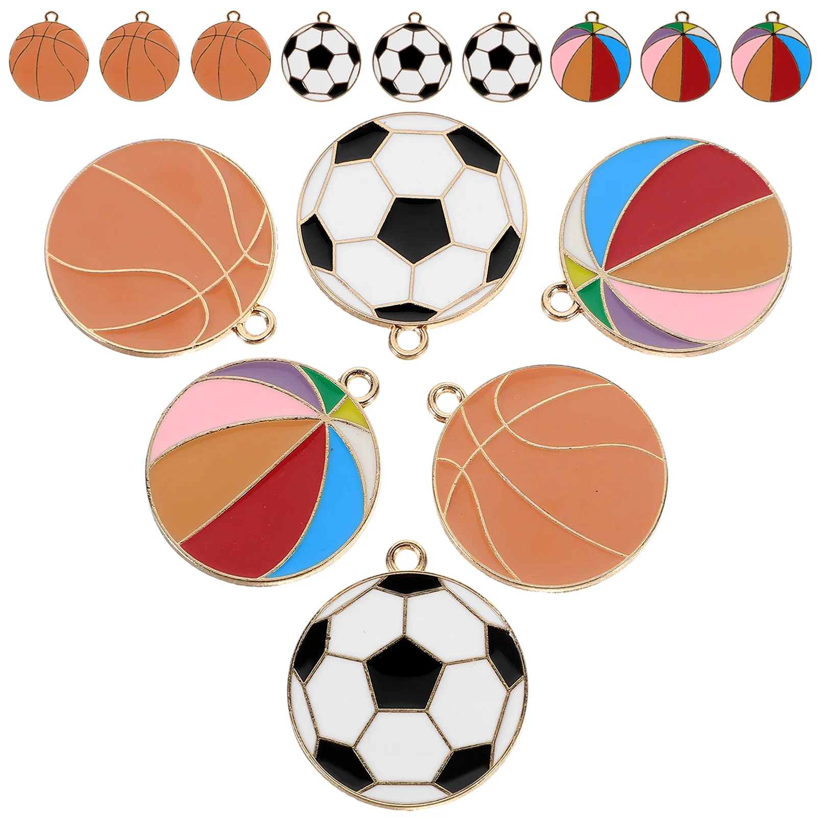 

15 Pcs Choker Necklace DIY Earrings Accessories Charm Sports Ball Charms Bracelet Soccer Pendant