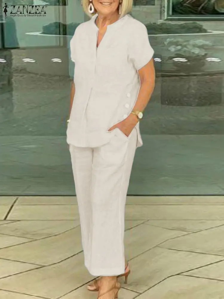 Костюм спортивный ZANZEA женский хлопковый, повседневный модный уличный ...