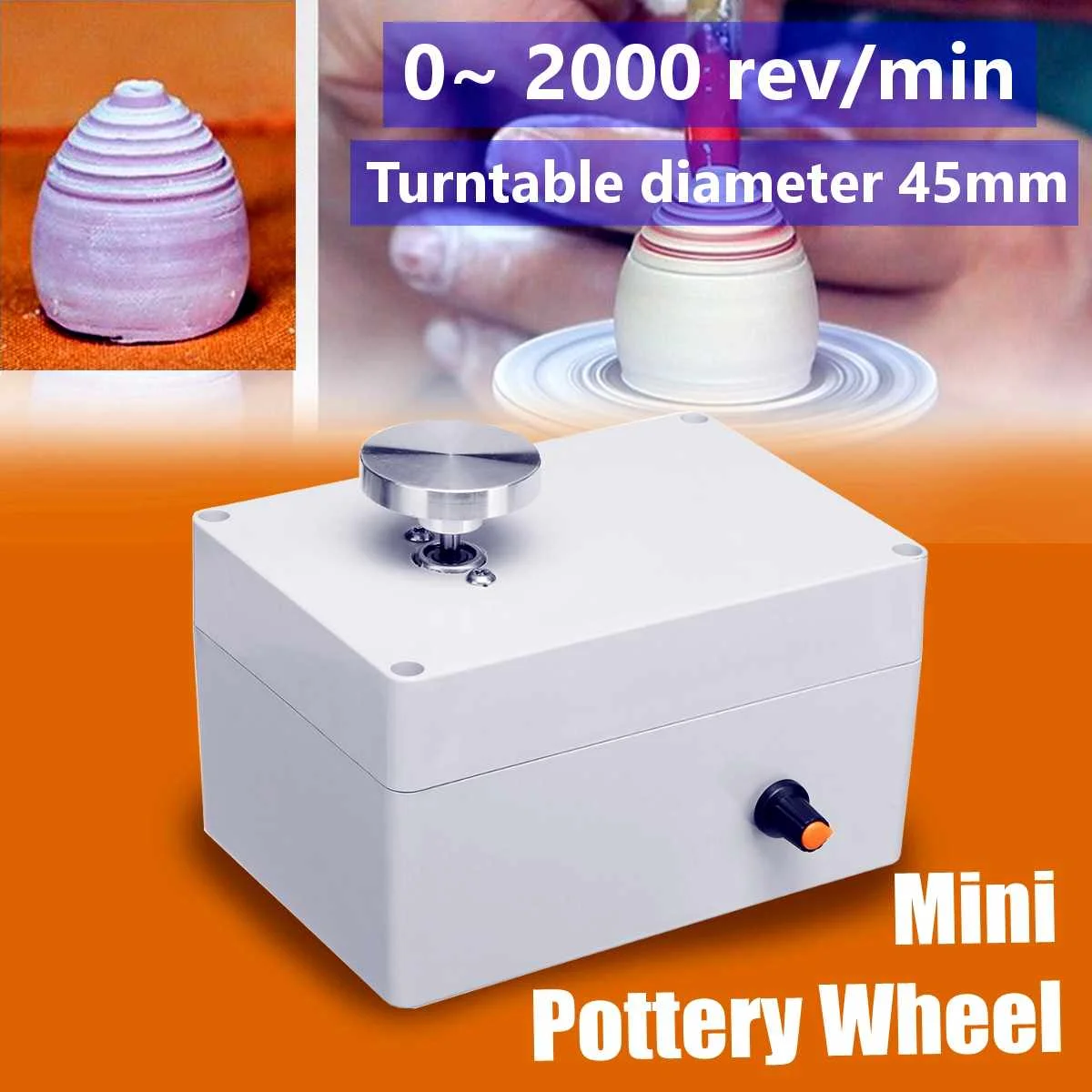 

Electric Pottery Wheel Machine Art Crafts Ceramics Clay Pottery Tools Sculpting Kit MINI Rotary Plate Pottery 4.5cm Turntable
