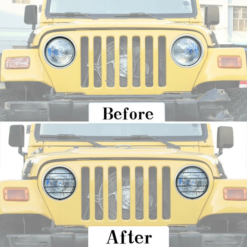 Черная защитная крышка для фар евро подходит Jeep Wrangler TJ 1997-2006 гг.