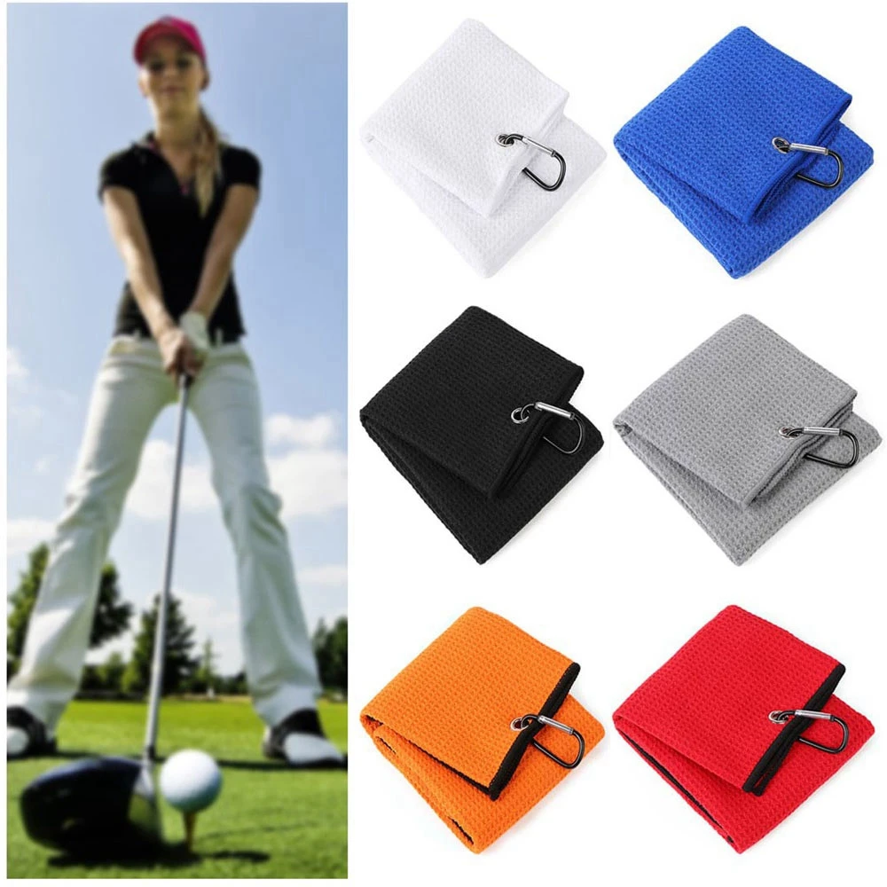 

Microfiber Cotton Golf Towel With Carabiner Hook Cleans Clubs Golf Towel Balls Hands Cleaning Towels 40*60cm